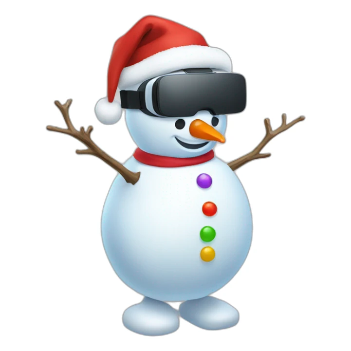 full body christmas-snowman in vr headset sticker