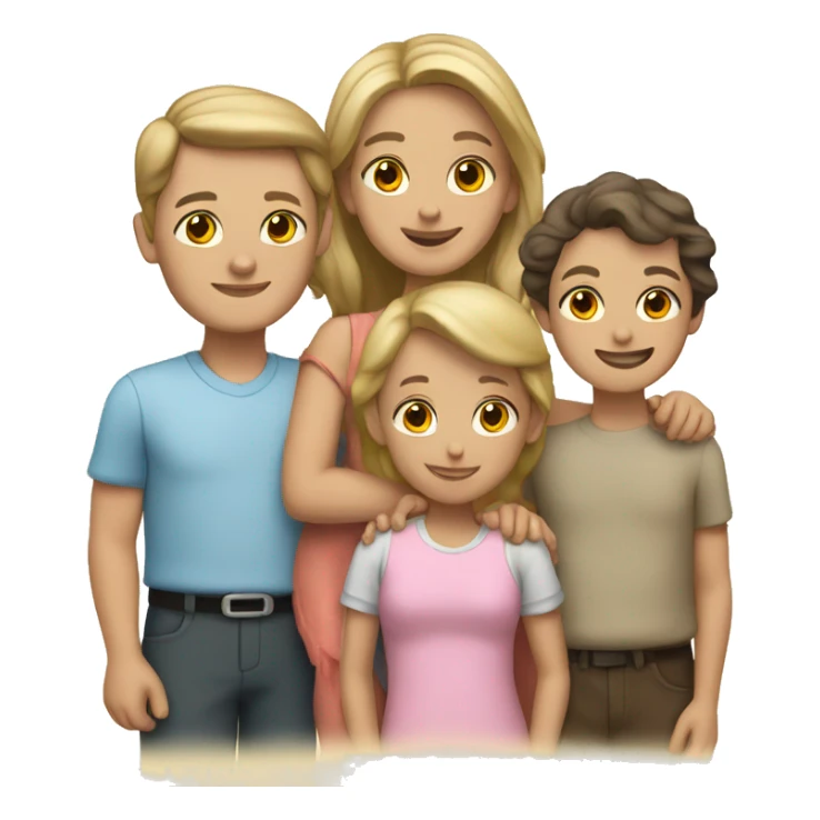 Caucasian family of 6  sticker