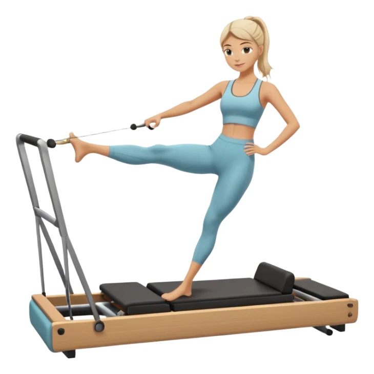 pilates girly doing pilates on reformer sticker