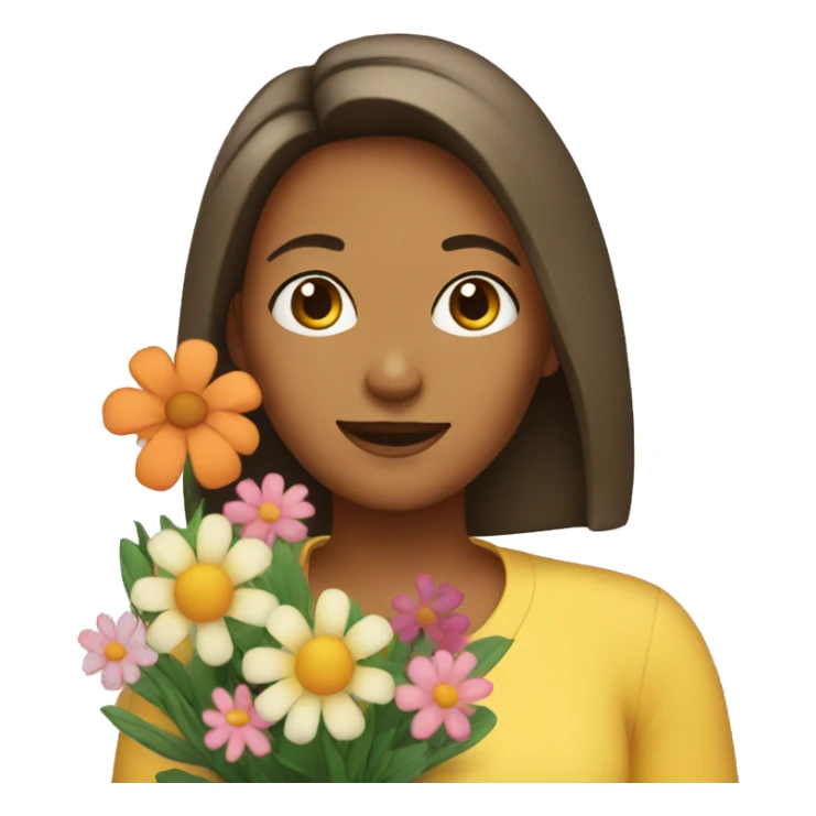 mom with flowers sticker