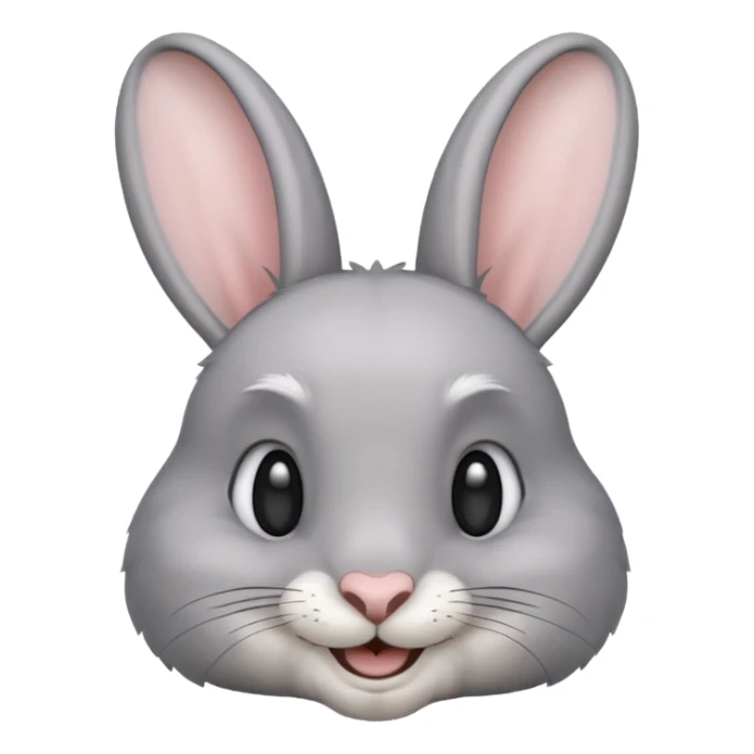 Head of a grey rabbit, smilling
 sticker