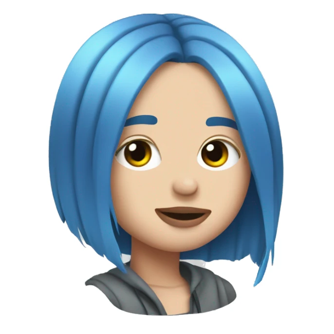 Billie Eilish with blue hair sticker