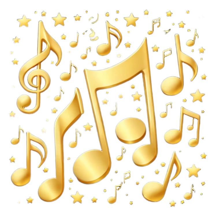 singing notes become stars flowing in the night sky sticker