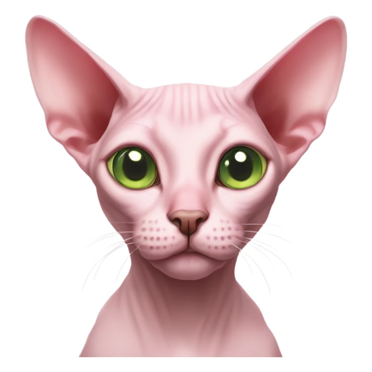 Pink sphinx cat with one eye blue and one eye green sticker