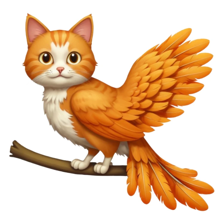 a cat in a bird shape whole cat bird sticker