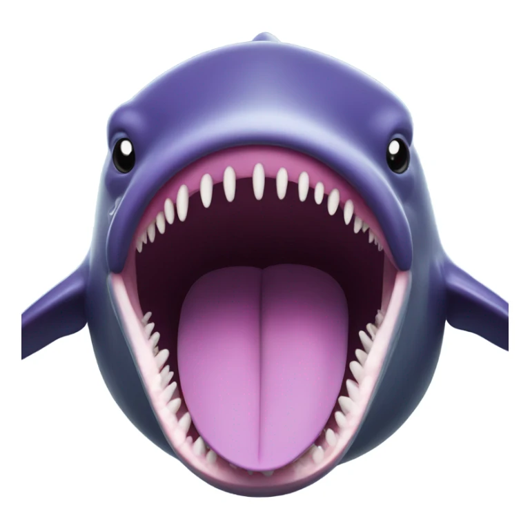 purple sperm whale with open mouth sticker