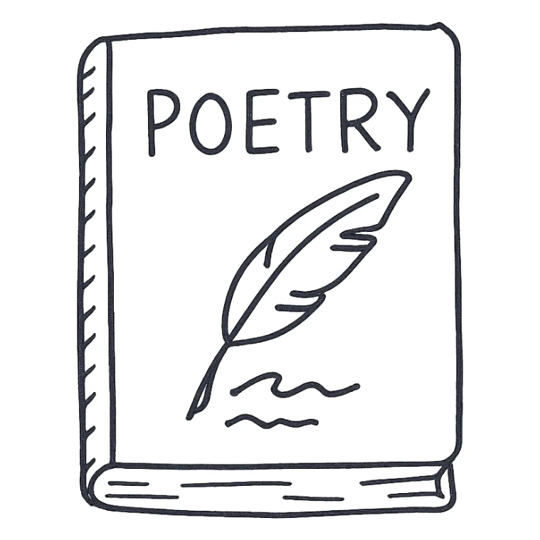 icon representing poetry book genre sticker