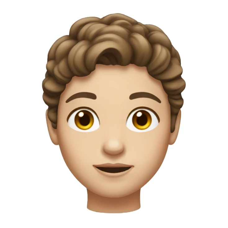 A model with brown hair, fair skin and brown eyes sticker