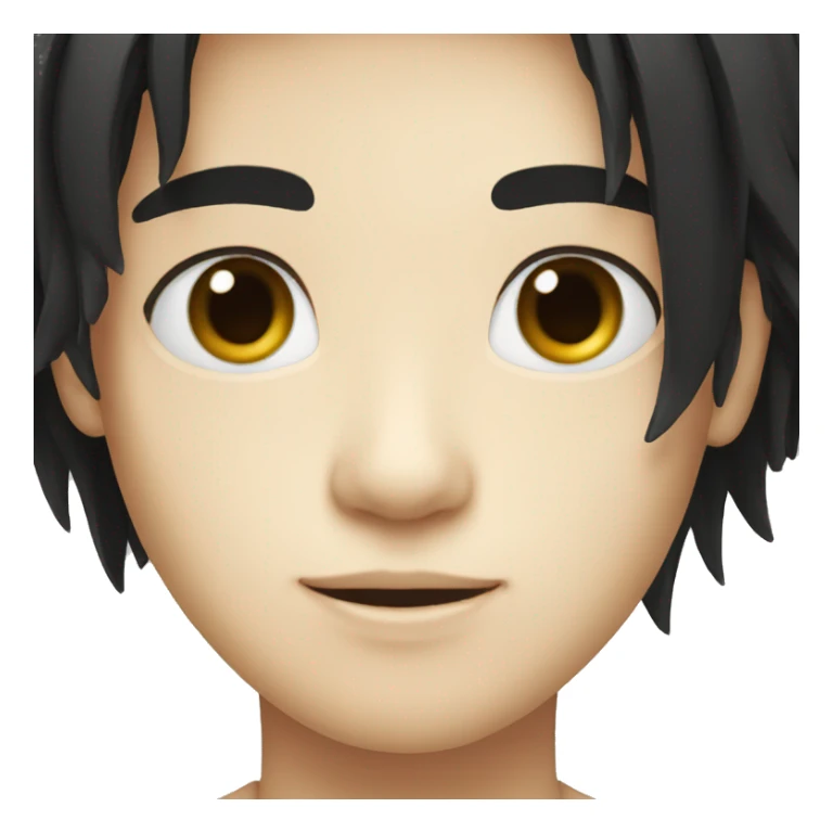 long black hair cute boy white skin sticker