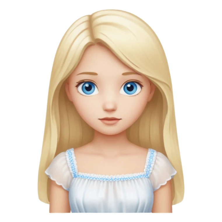 Girl with blonde hair and blue eyes white sticker
