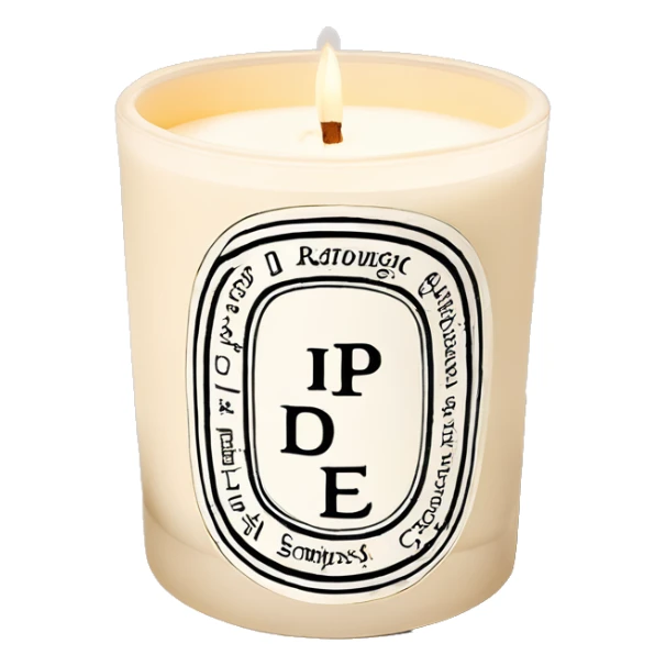 realistic cream coloured diptyque branded candle sticker