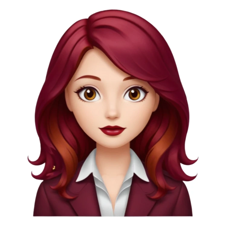 Open


Open


Open


Open
Draw a young glamorous woman with LONG burgandy cherry cola hair in a centre hair part styled slightly wavy sticker