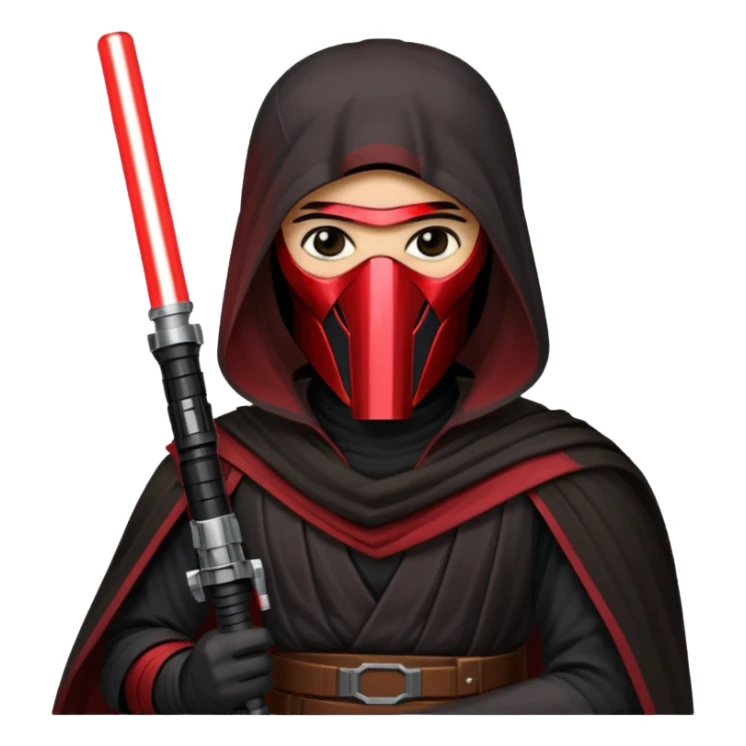 Darth Revan with his mask on holding red lightsaber sticker