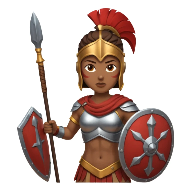woman spartan warrior holding spear and shield sticker