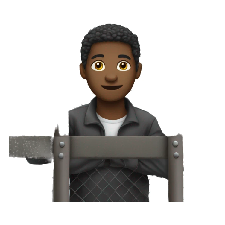 Black person behind the fence sticker