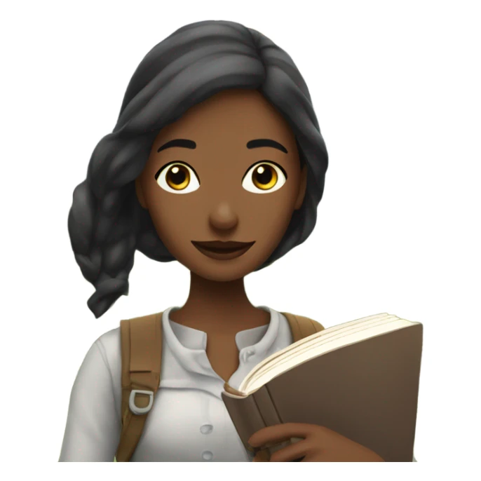 Book girl with mountains sticker