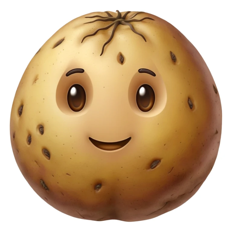 detailed realistic potato tuber with natural brown skin sticker