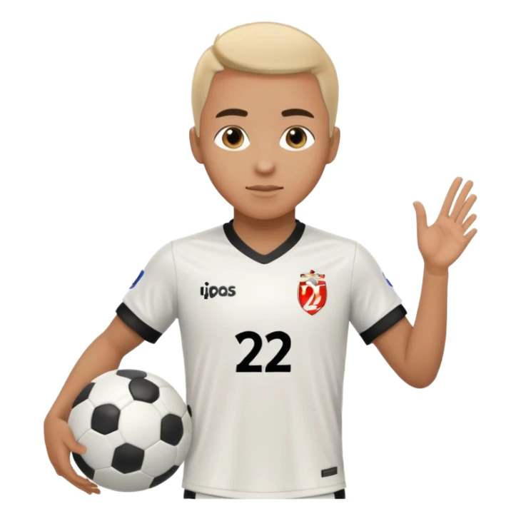 White soccer jersey turn around with number 22 and my name RONIHO sticker