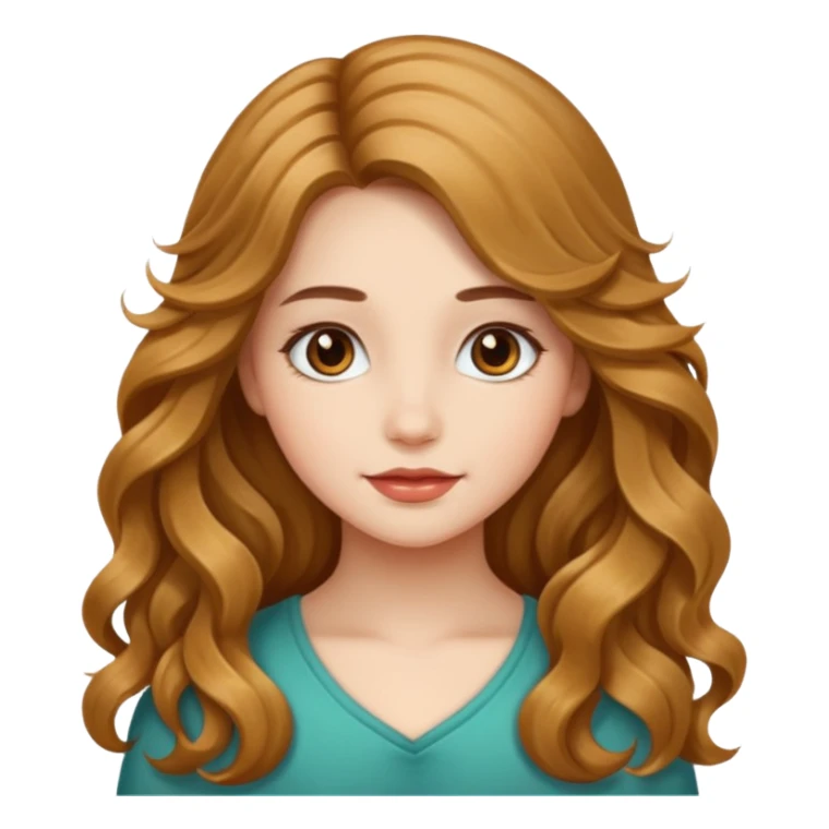 a girl with hazel long wavy silky hair.  sticker