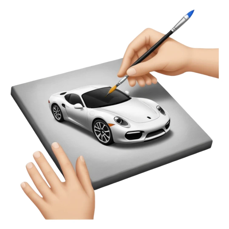 Visualize on-brand content — instantly. black white pallete preferred. hand painting on a canvas sticker