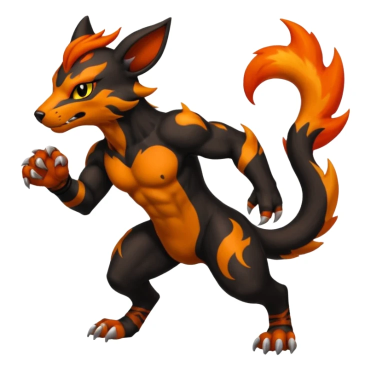 Houndoom-Torracat-Fakémon-hybrid-creature (full body)  sticker