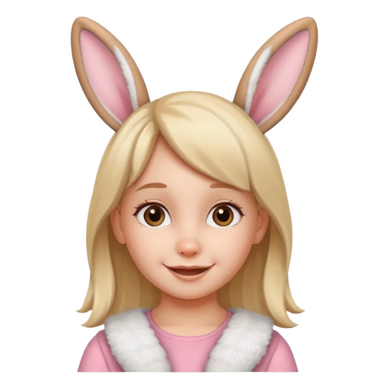kid girl with bunny ears sticker