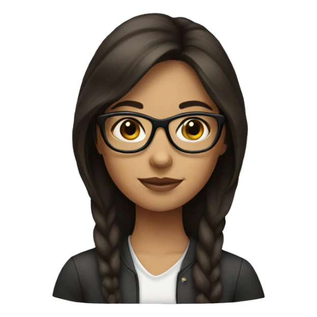 Brunette girl with glasses  sticker