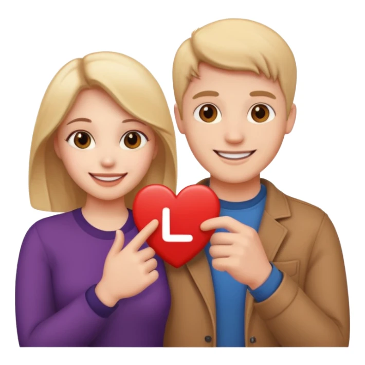 זוג אוהבים עם לייק sticker