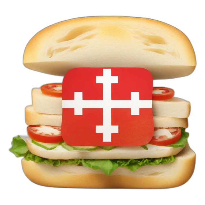 Swiss flag on a sandwich sticker