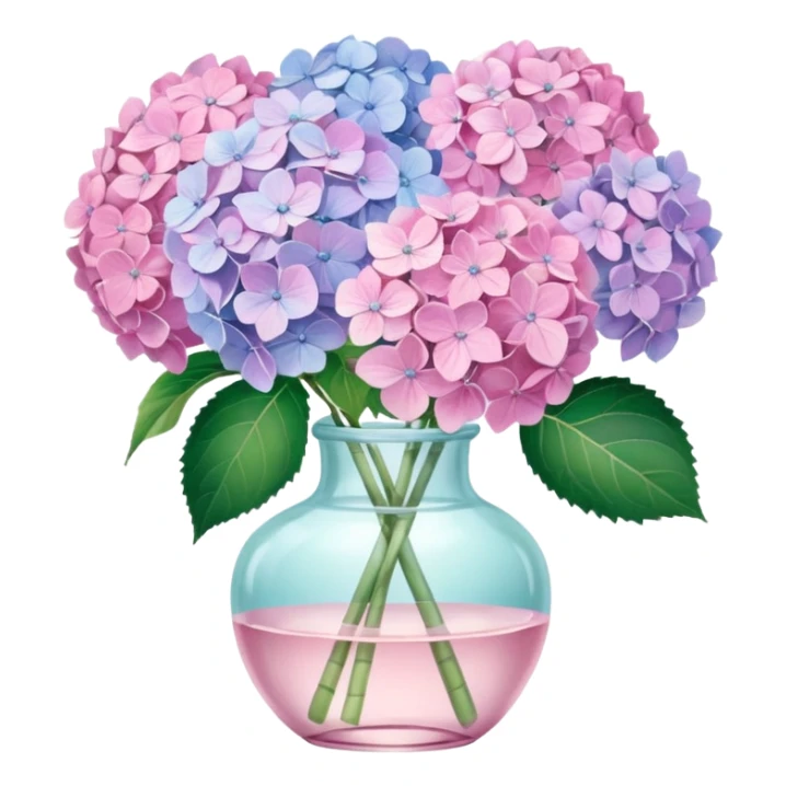 Pink Pastel Aesthetic Hydrangeas In A Vintage Vase sticker