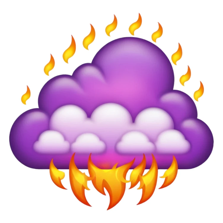 Purple fire emoji sticker