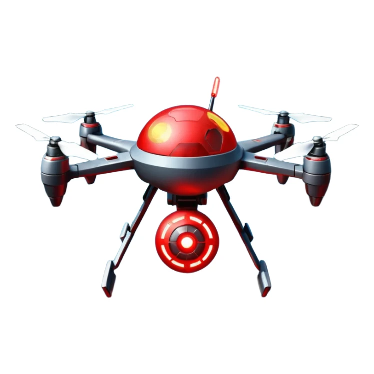 flying orb shaped futuristic targeting drone acquires target and paints with laser. sci-fi war sticker