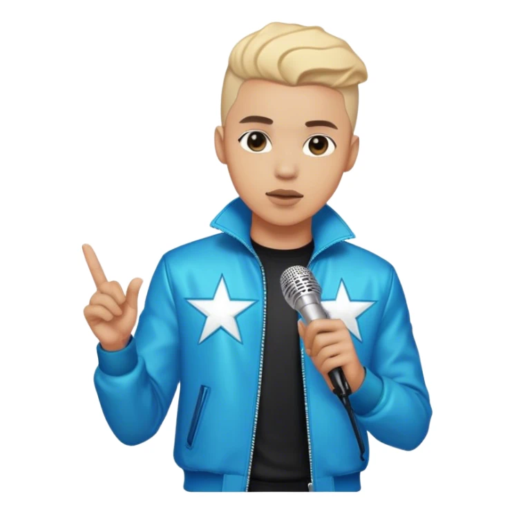 The Weeknd (abel) with star boy clothes and microphone  sticker