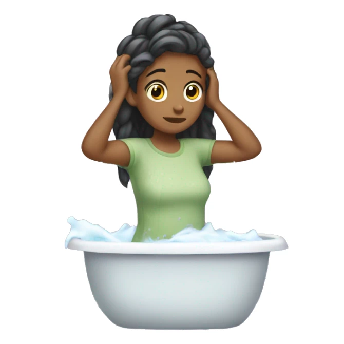 girl washing her hair  sticker