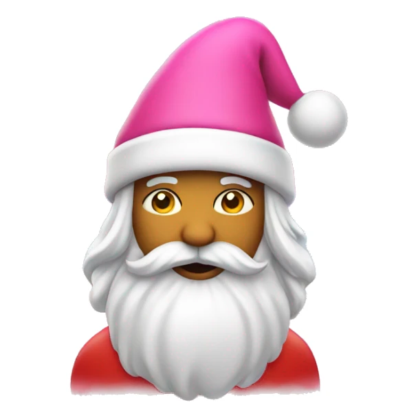 Santa with pink hat + rainbow on the background sticker