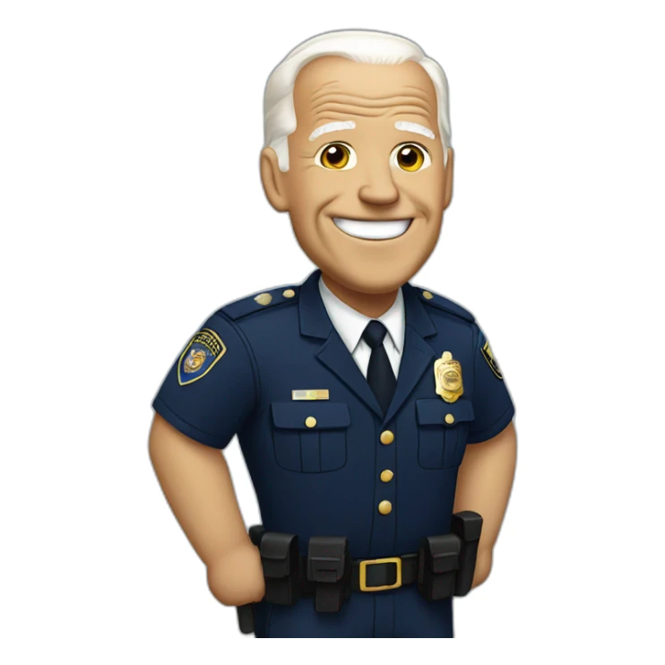 Joe Biden With a police uniform sticker