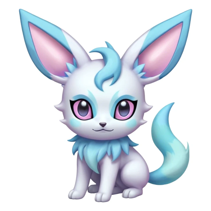 Futuristic Fluffy Celestial Magical Ethereal Glaceon-Espeon-Sylveon-Umbreon-hybrid, full bod sticker