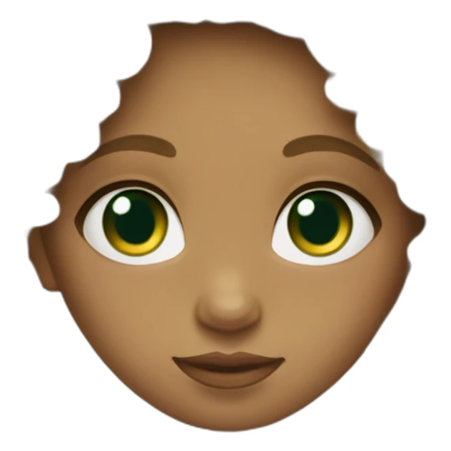 girl with round face curly hair and green eyes sticker