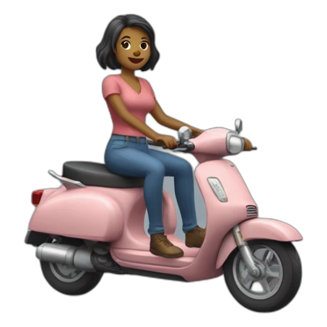 une femme amazone sur un scooter sticker