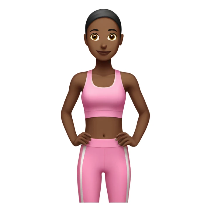 Skinny girl wearing pink sport set doing pilate  sticker