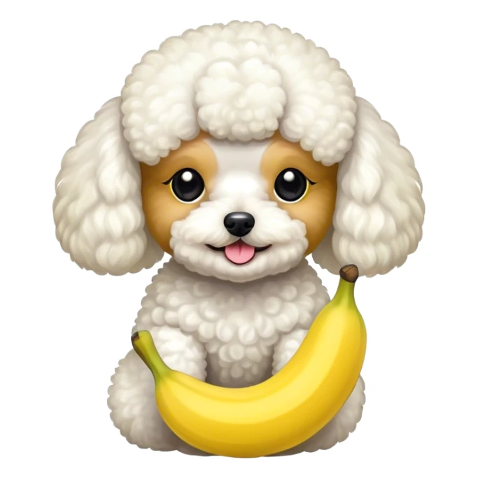 Toy poodle and banana sticker