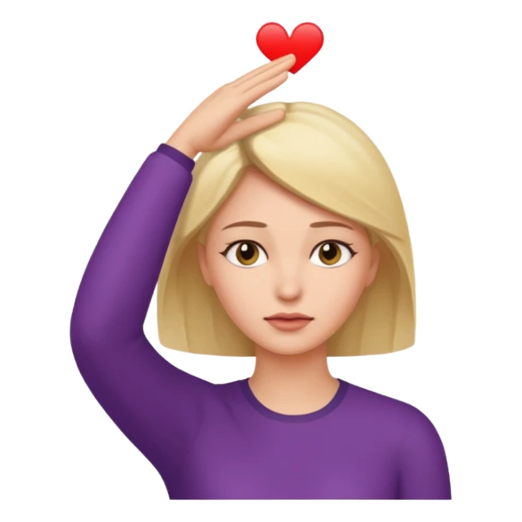 decision gesture women hand on  top of the head sticker