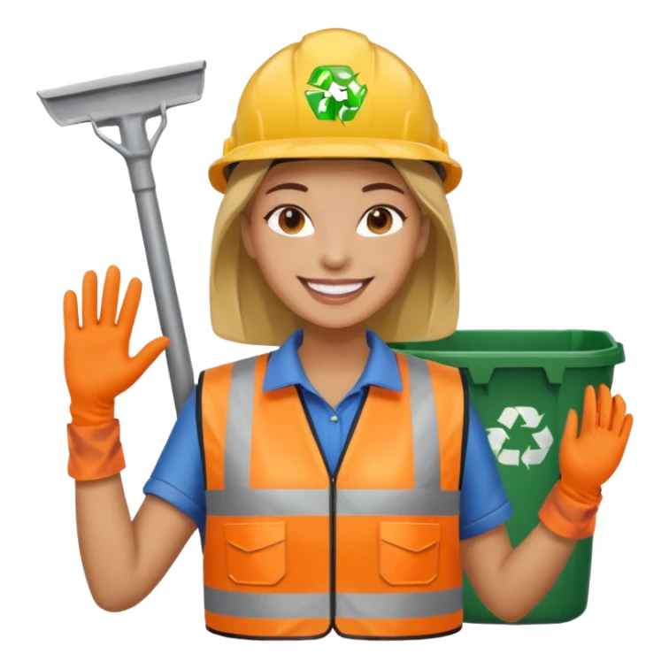 women, Waste Management, safety vest, trash picker sticker