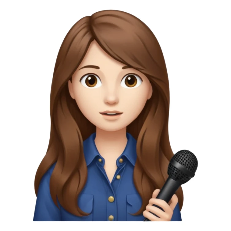 Singer Young woman – long hair, around 20s, holding microphone close sticker