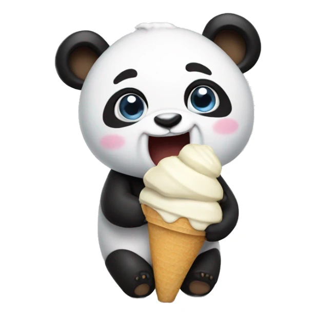 Panda eating ice cream sticker