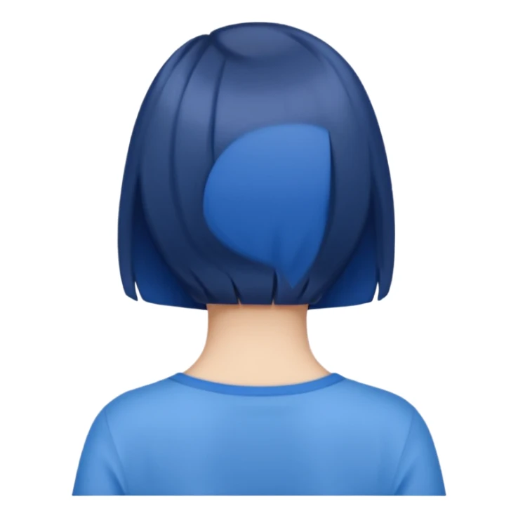 short hair image of a girl in back view sticker