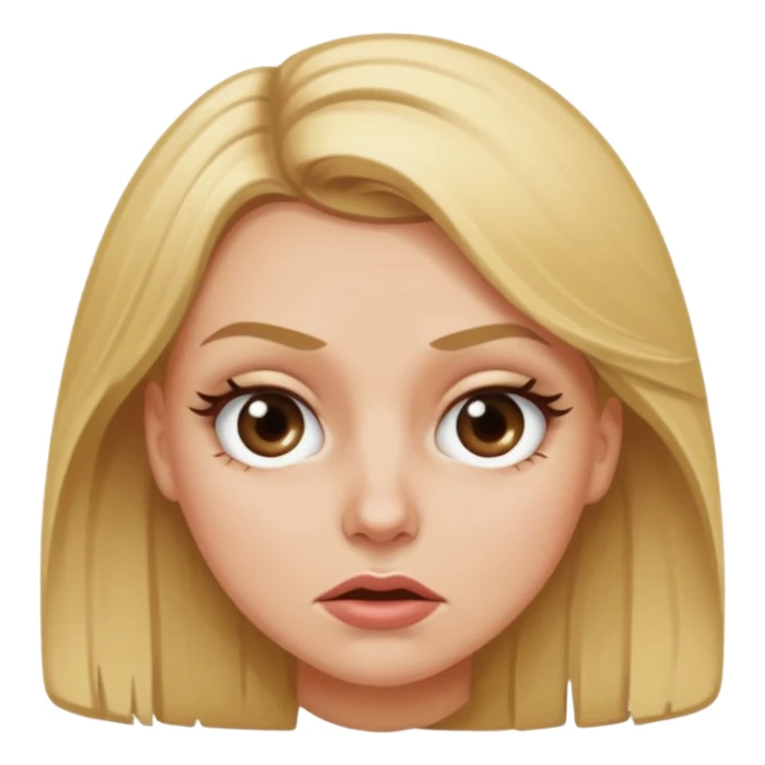 Dirty blonde white girl rolling her eyes sticker