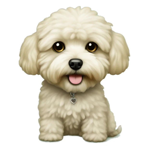 maltipoo dog on green loveseat sticker
