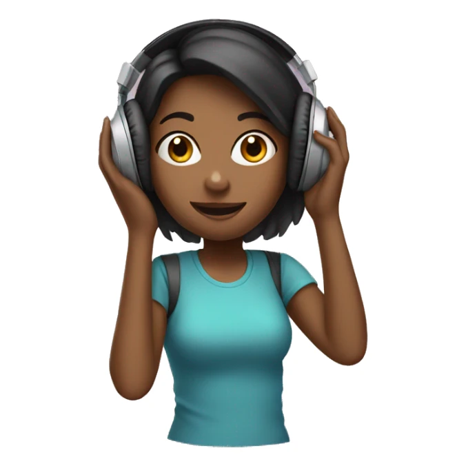 girl with headphones in sticker