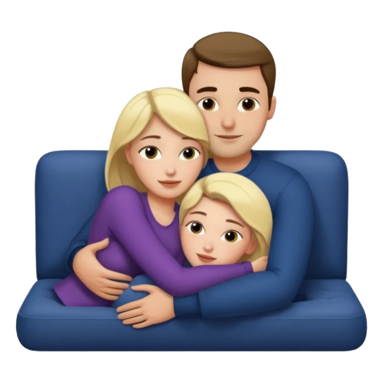 Women cuddling man on couch naked sticker